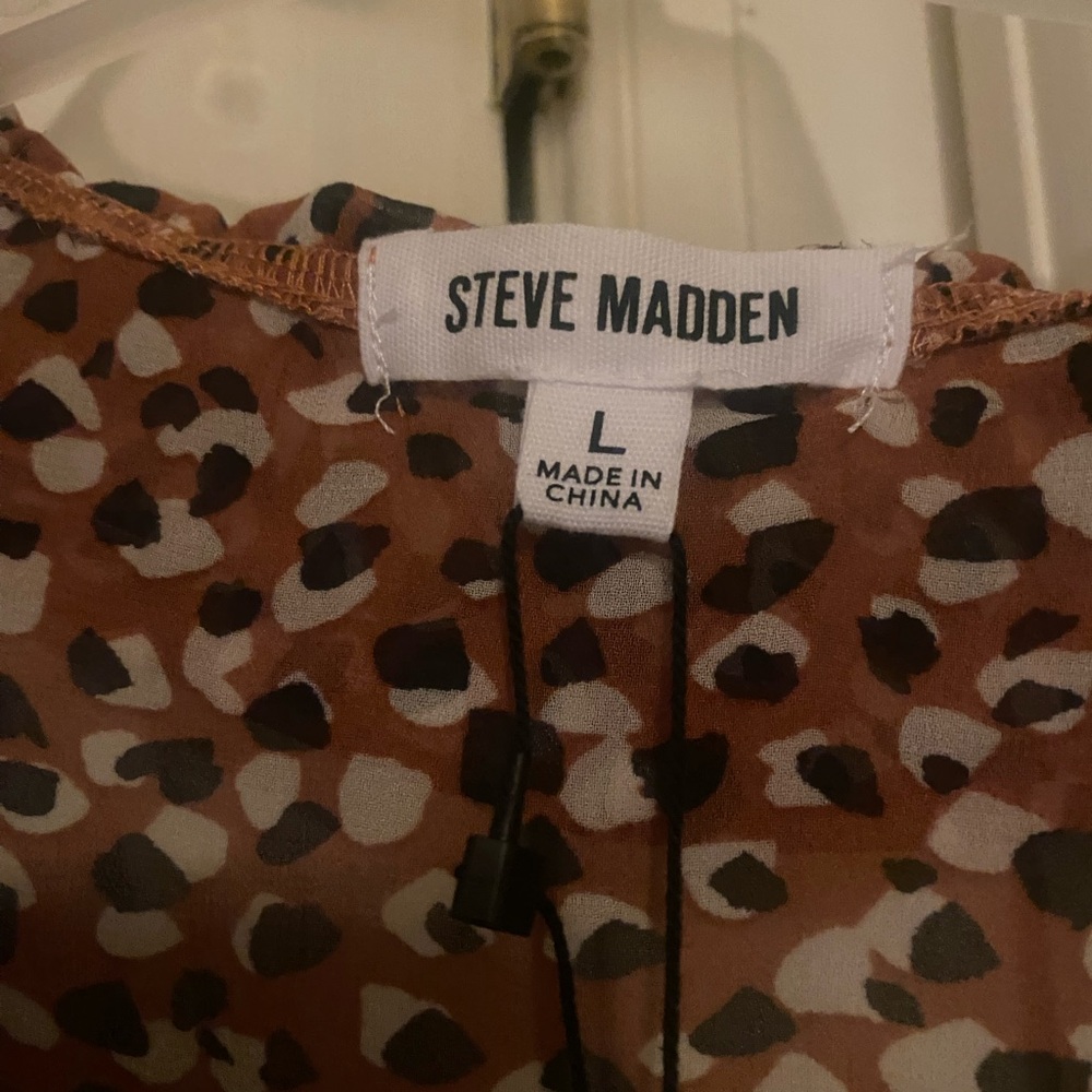 Steve Madden Animal Print Top - Brown and Black